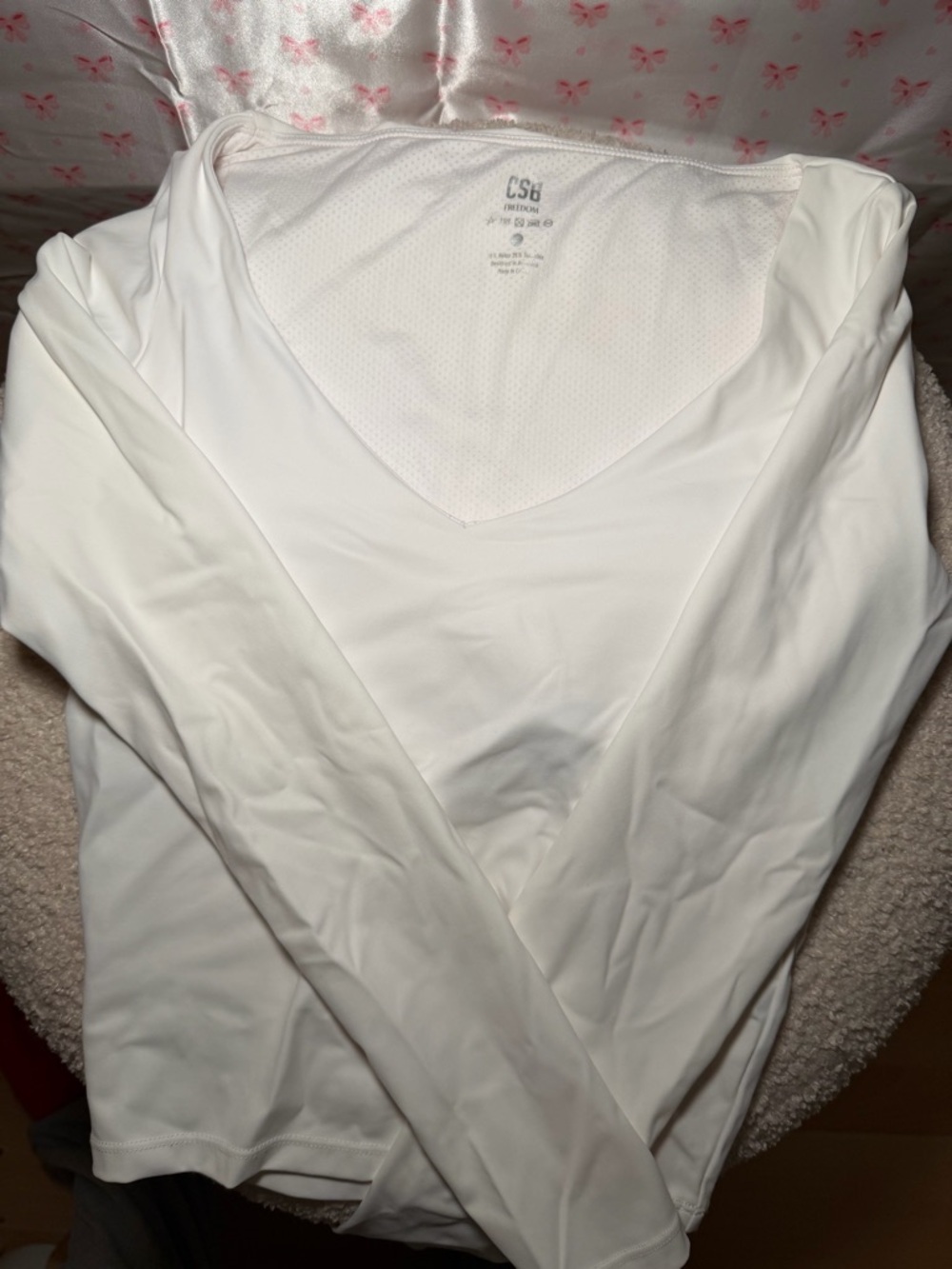 CSB White Breathable V-Neck Top